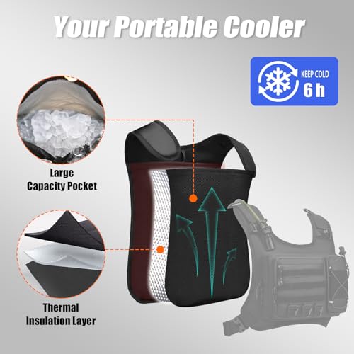 ONETOALL Running Vest with 2L Leakproof Water Bladder, Chest Pack for Hunting with Insulated Compartment for Men & Women Running, Cycling, Camping, Hiking, Skiing - Image 5