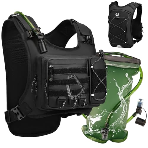 ONETOALL Running Vest with 2L Leakproof Water Bladder, Chest Pack for Hunting with Insulated Compartment for Men & Women Running, Cycling, Camping, Hiking, Skiing - Image 1