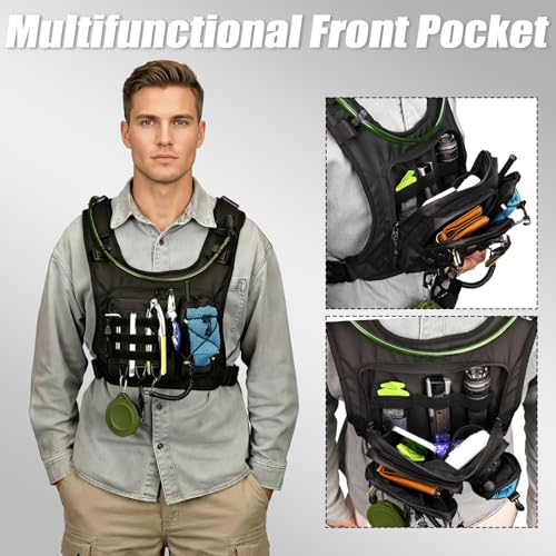 ONETOALL Running Vest with 2L Leakproof Water Bladder, Chest Pack for Hunting with Insulated Compartment for Men & Women Running, Cycling, Camping, Hiking, Skiing - Image 4