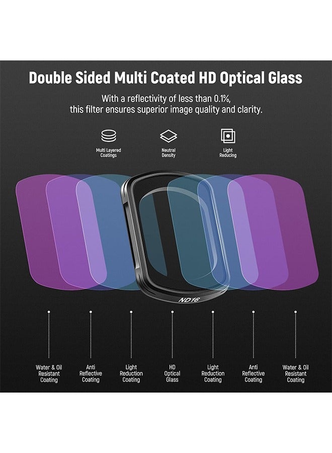 NEEWER Magnetic NDu0026Black Diffusion 1/4 Effect Filter Kit Compatible with DJI OSMO Pocket 3 Creator Combo Accessories, Action Camera 4 Pack Neutral Density (ND16 ND64 ND256) u0026 Cinematic Mist - Image 5