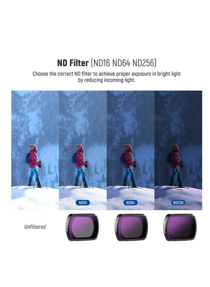NEEWER Magnetic NDu0026Black Diffusion 1/4 Effect Filter Kit Compatible with DJI OSMO Pocket 3 Creator Combo Accessories, Action Camera 4 Pack Neutral Density (ND16 ND64 ND256) u0026 Cinematic Mist - Image 4