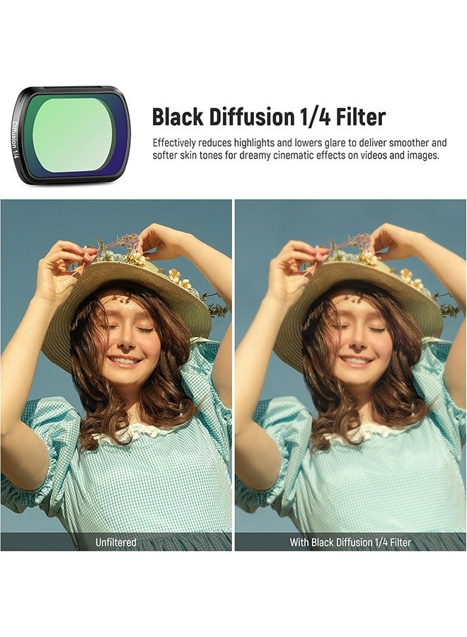 NEEWER Magnetic NDu0026Black Diffusion 1/4 Effect Filter Kit Compatible with DJI OSMO Pocket 3 Creator Combo Accessories, Action Camera 4 Pack Neutral Density (ND16 ND64 ND256) u0026 Cinematic Mist - Image 3