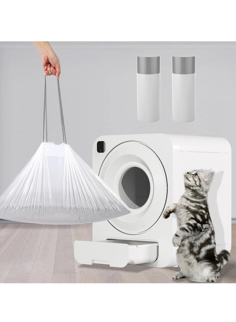 Cat Litter Box Liners, Waste Litter Drawer Liners/Refills for Automatic Litter Boxes, Heavy Duty 2mil Thick with Drawstring, Unscented 25 Count