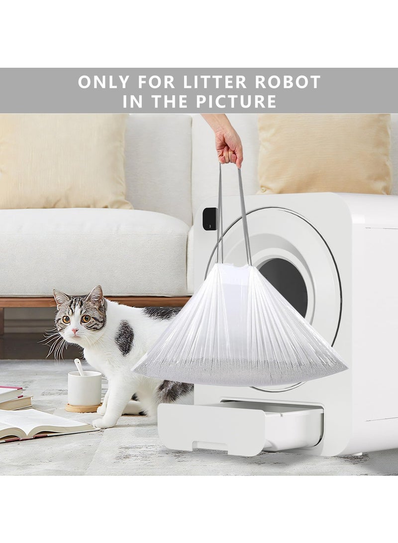 Cat Litter Box Liners, Waste Litter Drawer Liners/Refills for Automatic Litter Boxes, Heavy Duty 2mil Thick with Drawstring, Unscented 25 Count