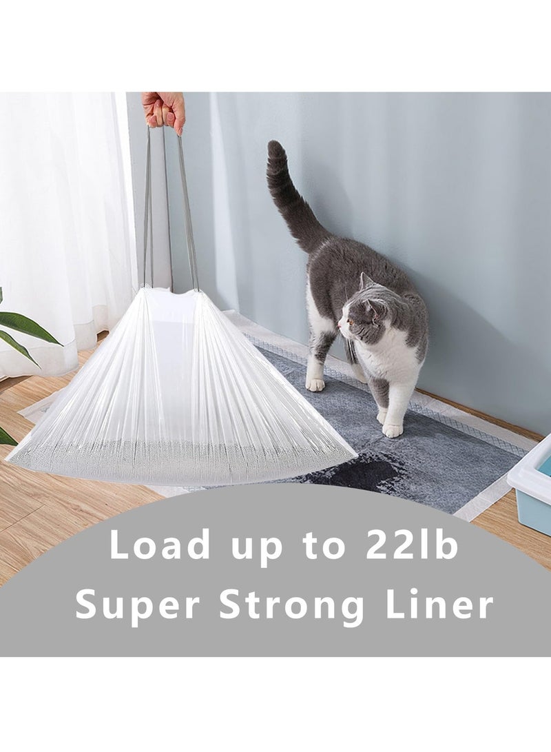 Cat Litter Box Liners, Waste Litter Drawer Liners/Refills for Automatic Litter Boxes, Heavy Duty 2mil Thick with Drawstring, Unscented 25 Count
