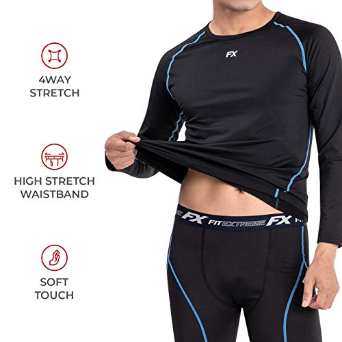FITEXTREME MAXHEAT Mens Thermal Underwear Long Johns Set with Fleece Lined Black M - Image 3