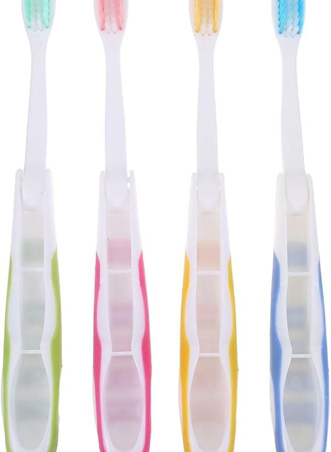 4Pcs Travel Folding Toothbrush Portable Soft Bristles Camping Hotel Toiletries - Image 2