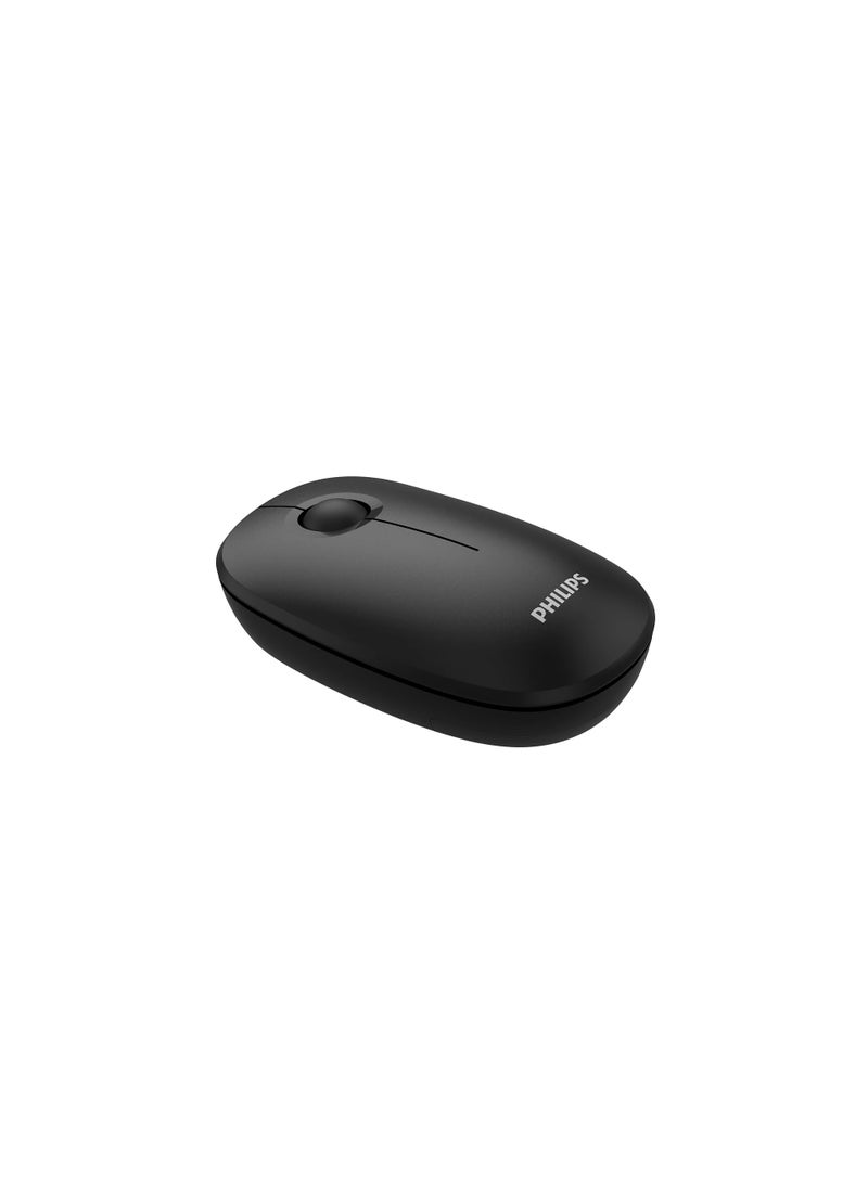 PHILIPS Wireless Mouse,2.4GHz Quiet Mouse with USB Receiver,Ergonomic Optical Computer Mice,1600 DPI,Portable and Durable Computer Mouse with 12-Months Battery Life for PC/Mac/Laptop – Black Black - Image 2