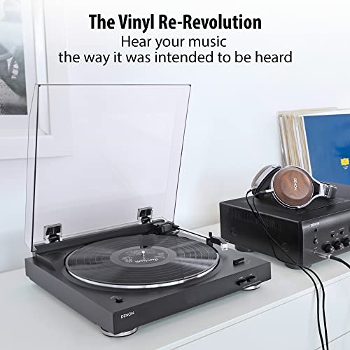 Denon DP-29F Fully Automatic Record Player, Analog Turntable with Built-in RIAA Phono Equalizer, Unique Automated Tonearm Design, Manual Lifter Mechanism, Rigid Diecast Aluminum for Stability - Image 5