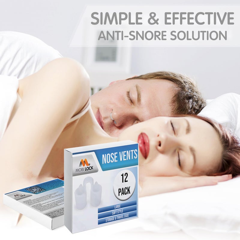 Mobi Lock Nose Vent Sinus Relief Dilator (Pack of 12 Large Size) Soft Vents - A Simple Solution for Nasal Snorers - Reusable Snoring Device to enjoy a peaceful night's sleep - by Mobi Lock - Image 3