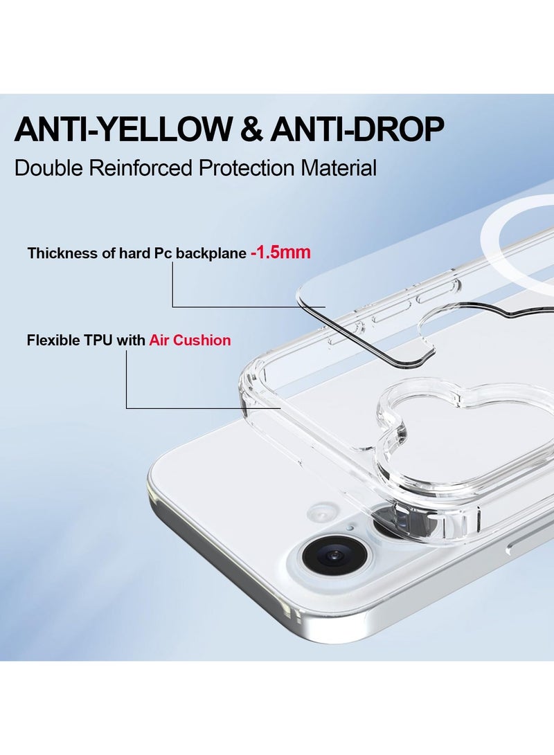 iPhone 16 Clear Magnetic Cover Mag Safe Compatible Hybrid Protective Crystal Clear Hard Back Case Shockproof TPU Frame Slim Transparent Case for Apple iPhone 16 - Image 3