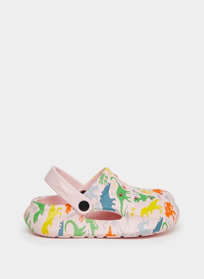 Take Two Girls Graphic Print Heel Strap Clogs - Image 1