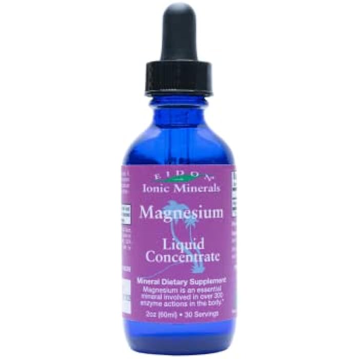 Eidon Ionic Minerals Eidon Liquid Magnesium Concentrate - Ionic Magnesium Drops Supplement for Adults, Men and Women, Supports Muscle Relaxation, Bioavailable, No Additives or Preservatives - Magnesium Chloride, 2 oz - Image 1