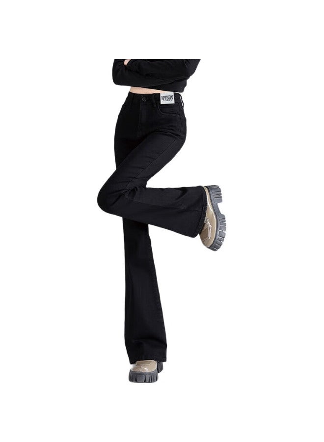 EPTISON Tiancheng High Waist Flared Jeans For Women Autumn And Winter Slim Fit Flared Pants For Women (Optional Fleece Lining) - Image 3