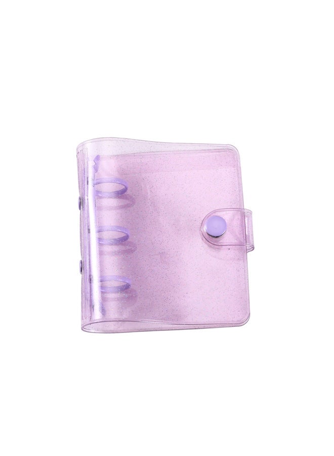 دفتر شفاف لامع بثلاثة ثقوب من PVC للمحفظة الصغيرة، ألبوم النجوم المخصص لطالبات المدارس - Image 1