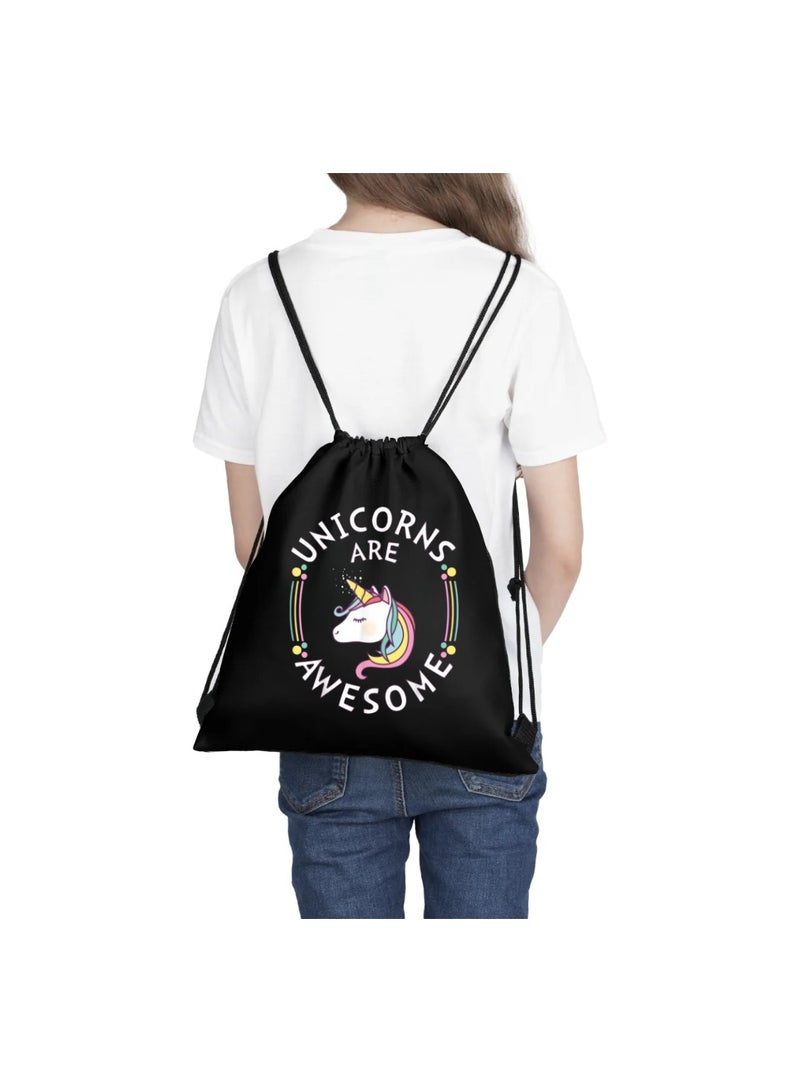 برينت شوب فور مي مجموعة من 3 حقائب برباط بتصميم وحيد القرن للفتيات - حقيبة ظهر رياضية متينة للأطفال، رائعة للمدرسة والاستخدام اليومي، خفيفة الوزن مع طباعة يونيكورن للاستخدام اليومي - Image 5