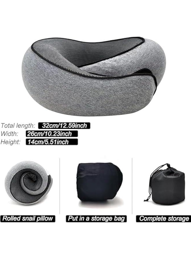 تراسل وسادة سفر، أفضل وسادة رقبة للسفر، وسادة رقبة ميموري فوم للسفر للطائرات، وسائد رقبة للنوم للسفر واندر بلس، مع حقيبة تخزين مقاومة للماء - Image 5