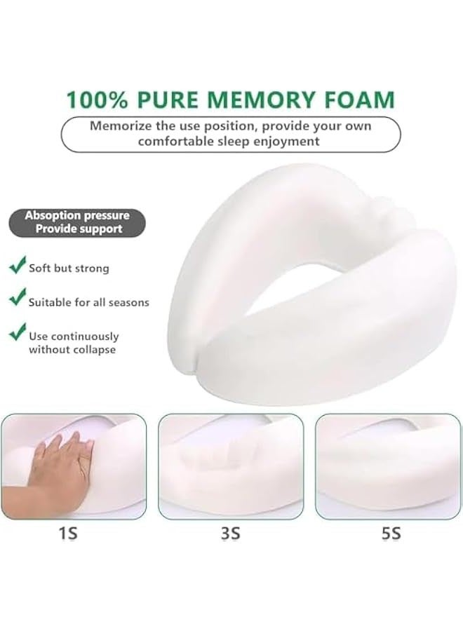 تراسل وسادة سفر، أفضل وسادة رقبة للسفر، وسادة رقبة ميموري فوم للسفر للطائرات، وسائد رقبة للنوم للسفر واندر بلس، مع حقيبة تخزين مقاومة للماء - Image 3