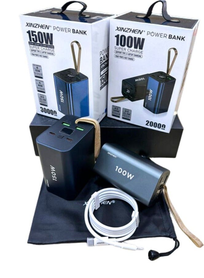 xinzhen G20 20000mAh Power Bank PD100W with Fast Charging, LED Display, and Dual USB Grey  - Image 3