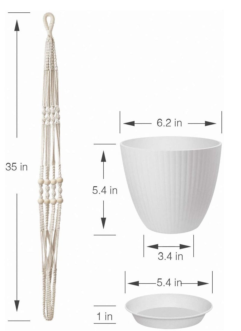 Macrame  Indoor Outdoor  Handmade Hanging Plant Holder 35 Inches, 4 Legs - pzsku/Z2410A9E0138510720E61Z/45/_/1634206044/cc419337-42bd-40a2-8f20-1c93c1cf0630