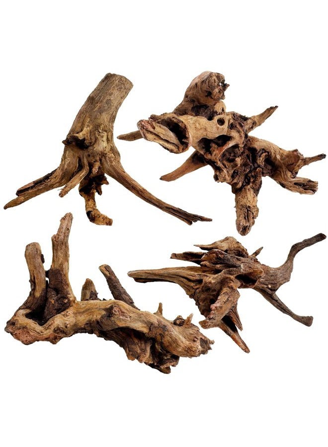 Kathson Natural Aquarium Driftwood Decoration Branches Reptiles Terrarium Ornament Wood Fish Tank Habitat Decor Assorted Sizes Wood 4 PCS (6"-10") - Image 1
