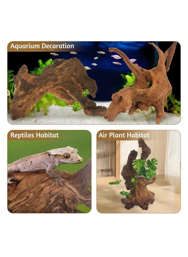 Kathson Natural Aquarium Driftwood Decoration Branches Reptiles Terrarium Ornament Wood Fish Tank Habitat Decor Assorted Sizes Wood 4 PCS (6"-10") - Image 4