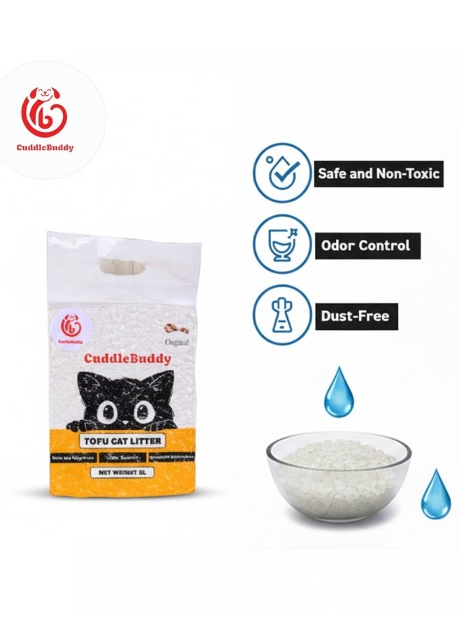 CuddleBuddy Tofu Cat Litter, Original Milk Scent, Strong Clumping, Low Dust Odor Control, Eco‑Friendly Plant‑Based Pellets, 6 L (2.5 kg) Bags, Pack of 2 - Image 5