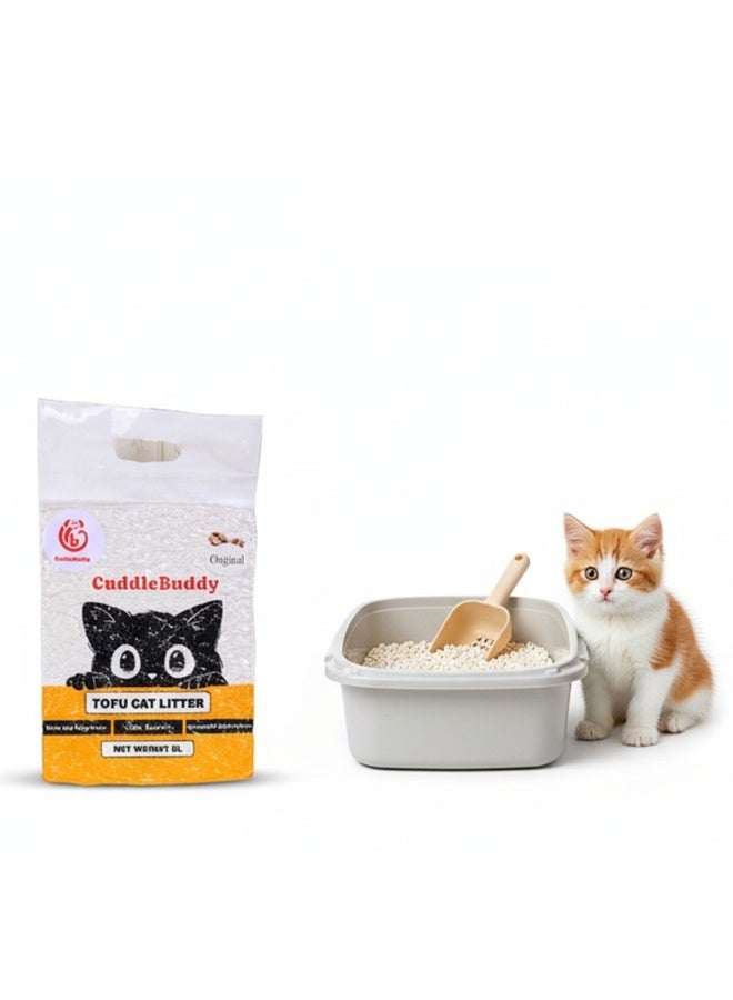 CuddleBuddy Tofu Cat Litter, Original Milk Scent, Strong Clumping, Low Dust Odor Control, Eco‑Friendly Plant‑Based Pellets, 6 L (2.5 kg) Bags, Pack of 2 - Image 4