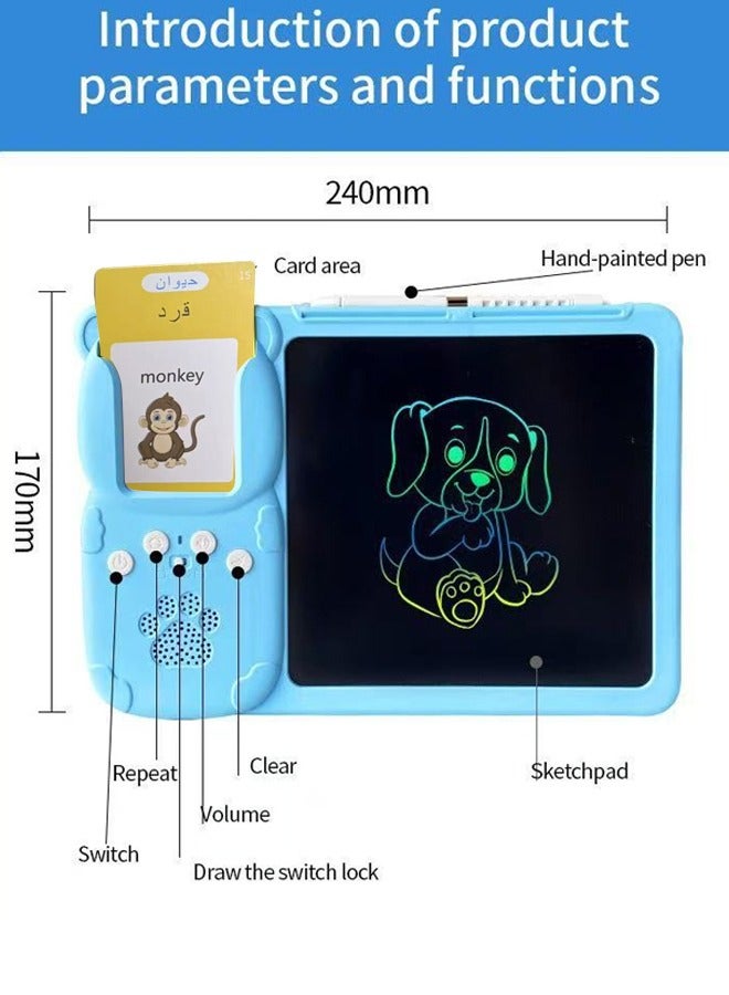 Educational games for kids,112 Bilingual Talking Flashcards + LCD Drawing Tablet for Kids 1,2,3,4,5 Years - English  Arabic Learning Toy, Educational toys for Toddlers, Early Development Smart Board - Image 5