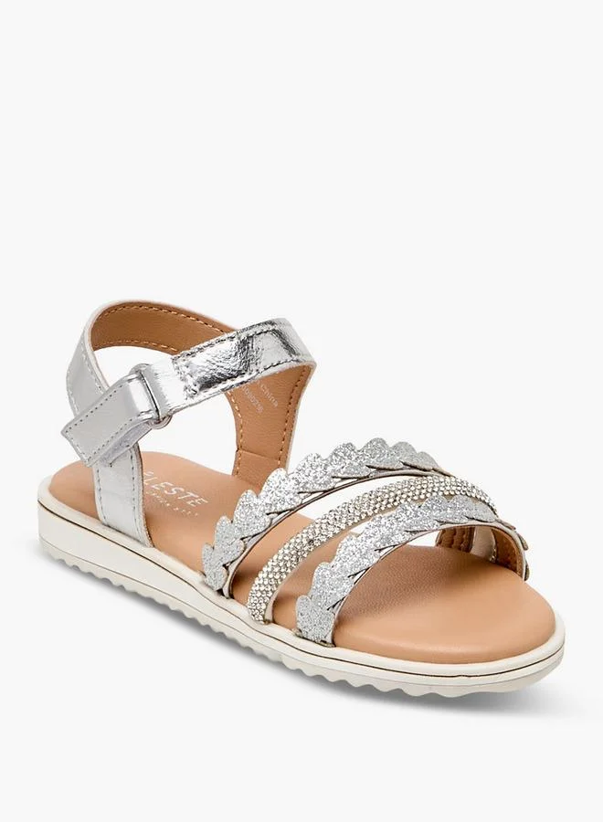 سيليست Girls Embellished Hook & Loop Sandals