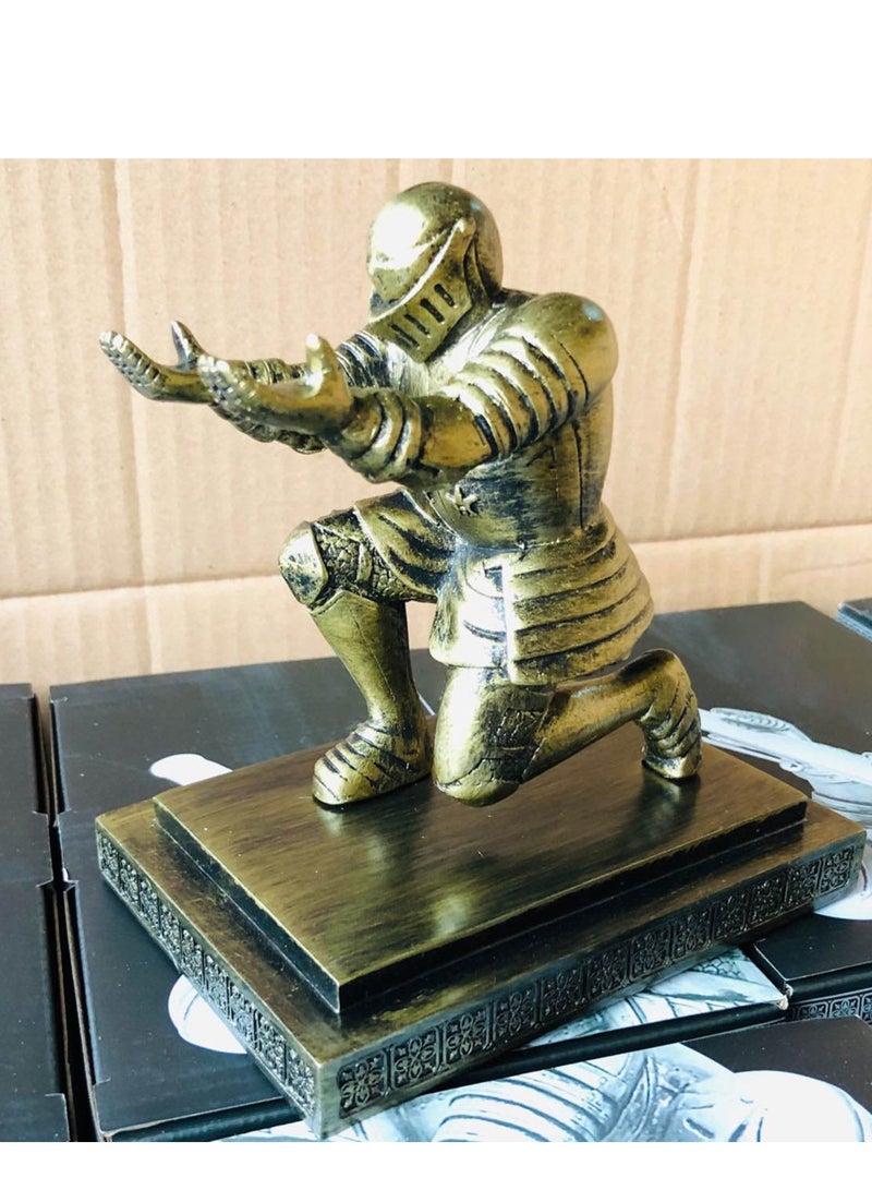 SYOSI Executive Knight Pen Holder  Personalized decoration Desk Accessory Stationery organizer, creative Pen Stand Decorative Gift for Office Blue - Image 5