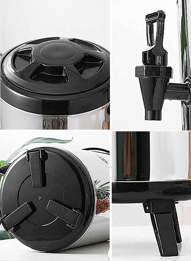 8L large capacity, suitable for holding coffee beverages, herbal tea, boiled water, soy milk and fruit juiceStainless steel double-layer tea cup for commercial and household use - Image 2