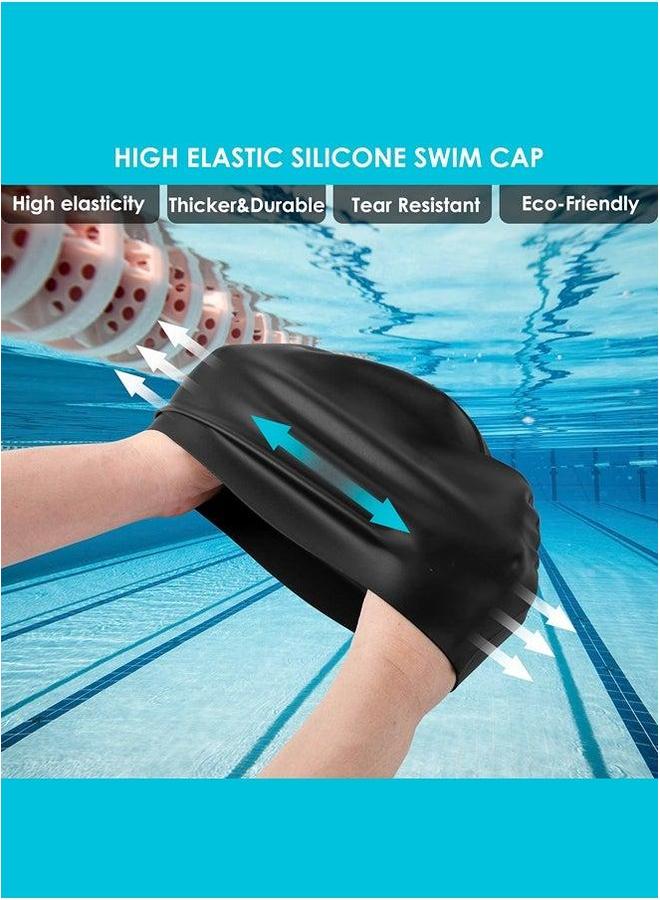 3 Pack Silicone Swimming Cap For Men Women, Swim Hat Pool - Image 4