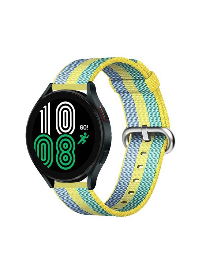 بيرفيي سوار بديل من النايلون المنسوج لساعة سامسونج جالاكسي 4 مقاس 40/44 مم أصفر بولين - Image 2