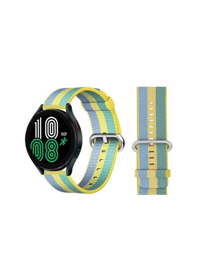 بيرفيي سوار بديل من النايلون المنسوج لساعة سامسونج جالاكسي 4 مقاس 40/44 مم أصفر بولين - Image 1