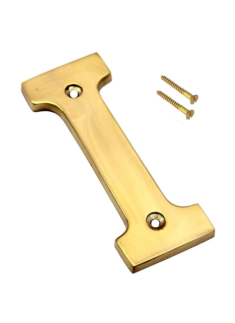 ESPLANADE eSplanade Brass House Hotel Door Name Alphabets Wall Door Plaque Alphabet Letter Golden 4 Inches I Alphabet 4  - Image 2
