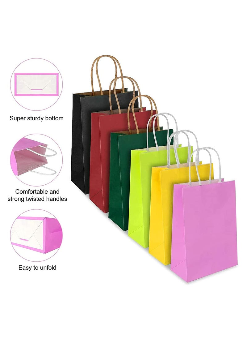 Cool Baby COOLBABY 12 PCS Medium Gift Bags Kraft Paper Bags with Handles for Party Favors ,21 x 27 x 11cm,Yellow  - Image 3