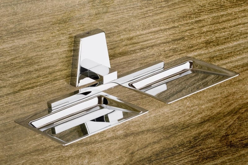 Cordial 304 Grade Stainless Steel Soap Holder - Stylish and Durable Soap Dish, Dual Soap Tray with Modern Design (Chrome Finish) - Image 2