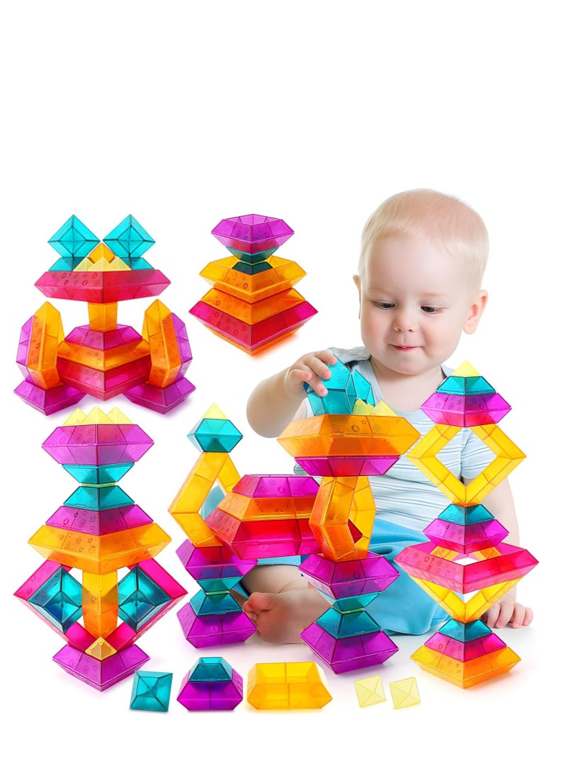 KASTWAVE Pyramid Stacking Blocks Toys, Montessori Toys, for Toddlers 2 3 4 5 6 Year Old, 30 Pcs Building Blocks for Toddlers, STEM Preschool Educational Toy Gifts for Toddlers Boys Girls - Image 1