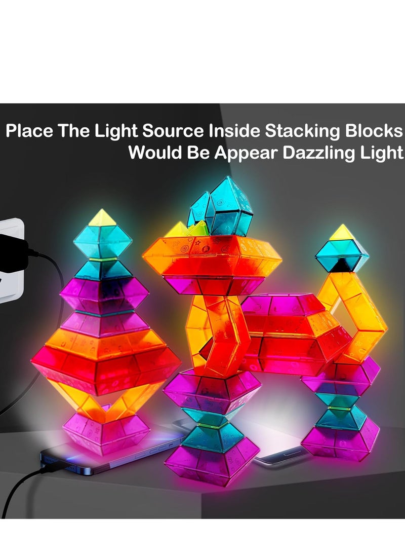 KASTWAVE Pyramid Stacking Blocks Toys, Montessori Toys, for Toddlers 2 3 4 5 6 Year Old, 30 Pcs Building Blocks for Toddlers, STEM Preschool Educational Toy Gifts for Toddlers Boys Girls - Image 2