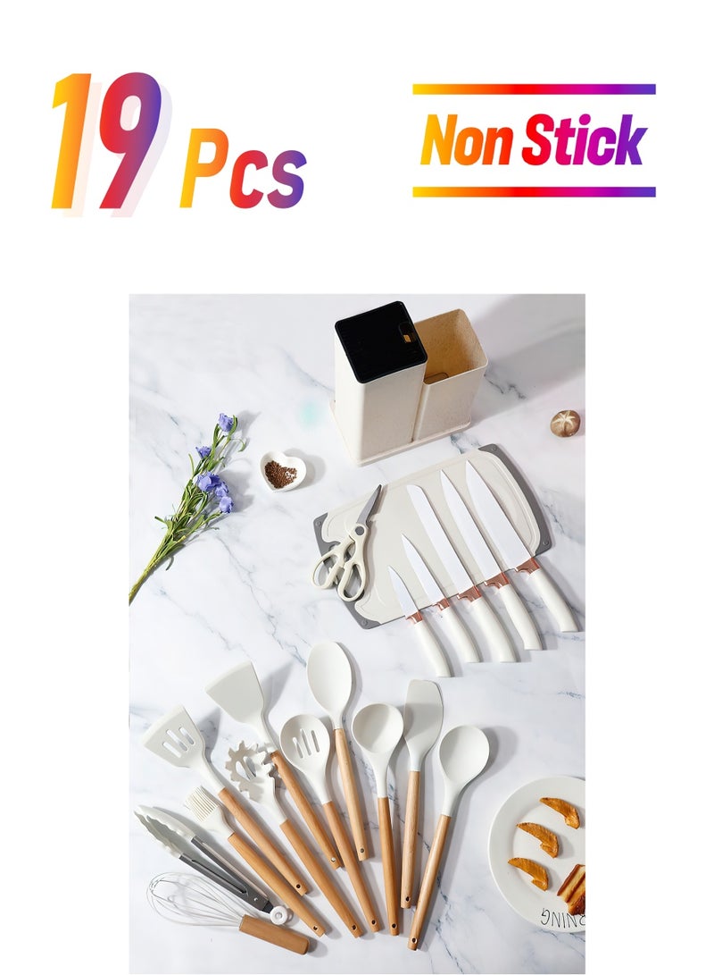 جولدفش طقم أدوات مطبخ من السيليكون مكون من 19 قطعة - Image 1