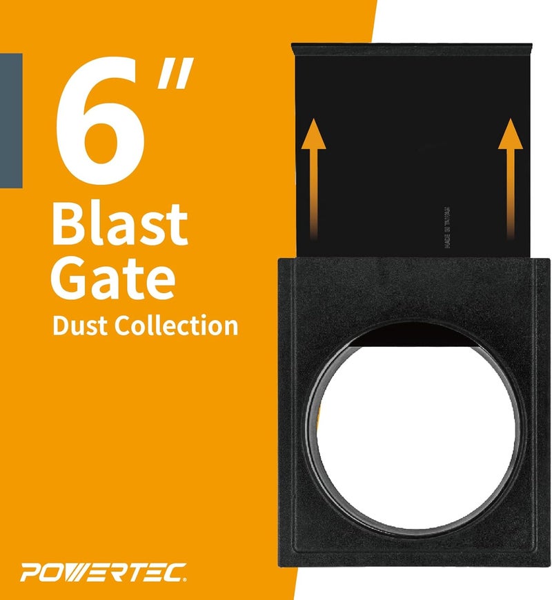 POWERTEC 70279 Dust Collection Blast Gate, 6 Inches ABS Plastic - 1 Pack - Image 2