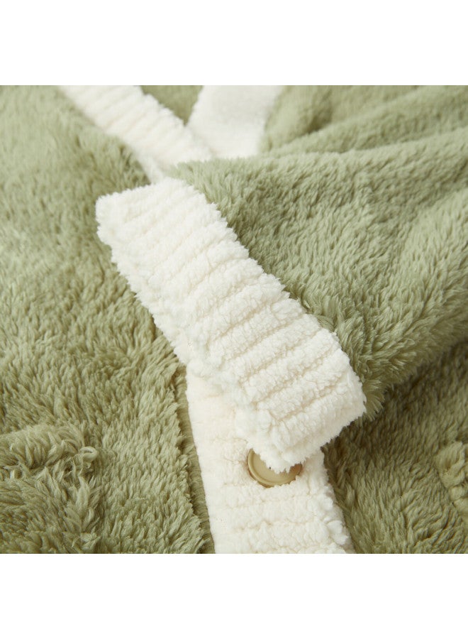 Deesha Thickened Double-sided Flannel Girls' Fleece Cardigan Set Spring Autumn Winter Homewear Pajamas Pants Outerwear