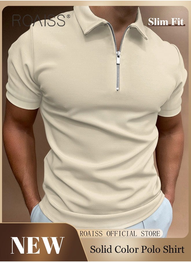 Men's Polo Shirt Solid Color Short Sleeve Lapel T-Shirt Casual Fit Tops - pzsku/Z24115721A93AD8B7DC3BZ/45/_/1700555974/6a4f5e01-6a82-4e64-9061-383e73982202