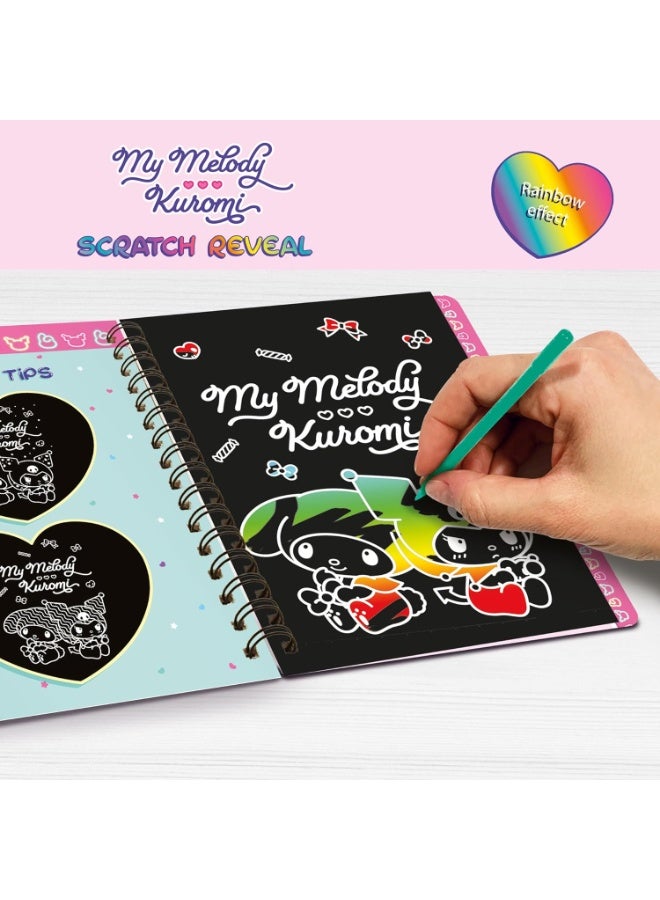 Lisciani - My Melody & Kuromi - Hello Kitty Scratch Reveal Scratch Book for 5 Year Old Kids - 44 Pages Notebook with Pen Included - Rainbow Effect Multicoloured - Creative Activity Without Messes - Image 3