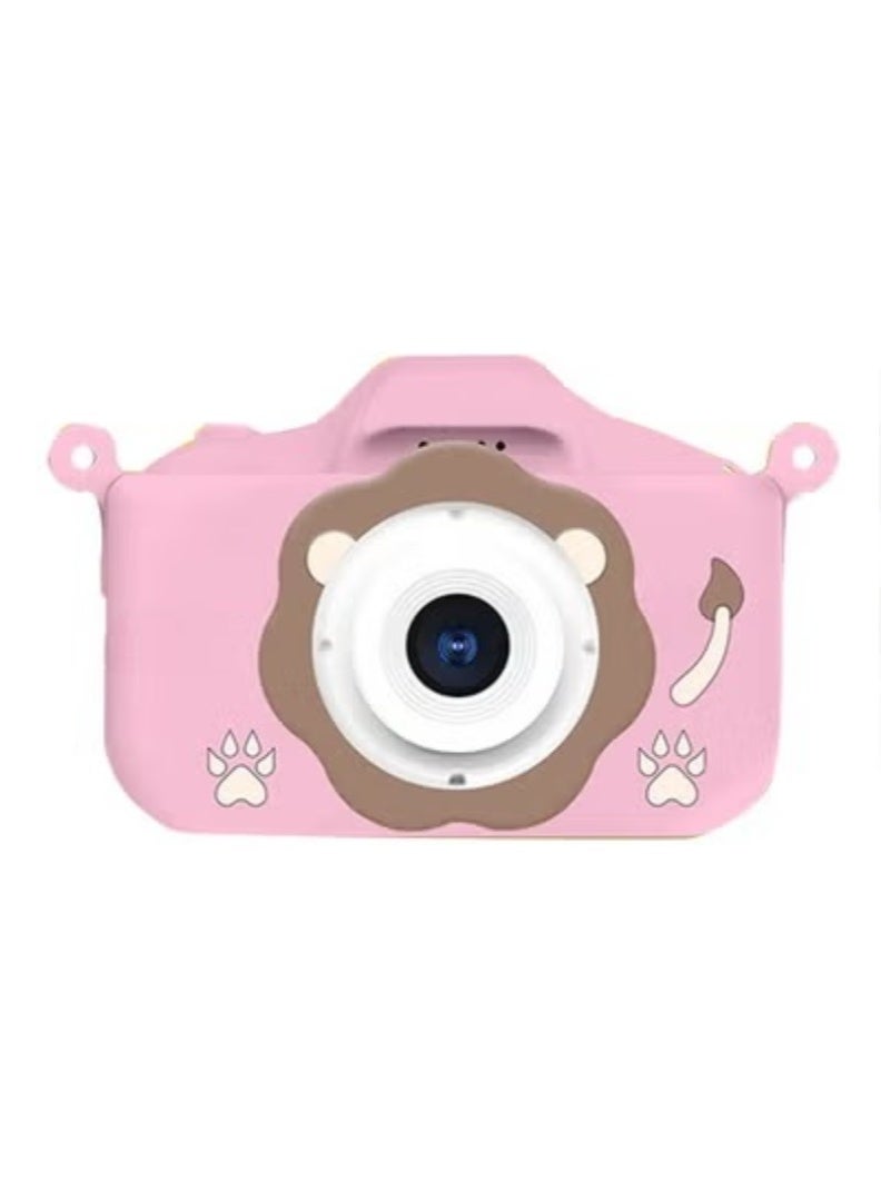 AROAQ كاميرا أطفال، كاميرا فيديو للأطفال مقاومة للصدمات بدقة HD 1080p، كاميرا مزدوجة صغيرة محمولة، كاميرا رقمية متعددة الوظائف للفتيات والفتيان، (كاميرا مزدوجة HD X8s باللون الوردي)