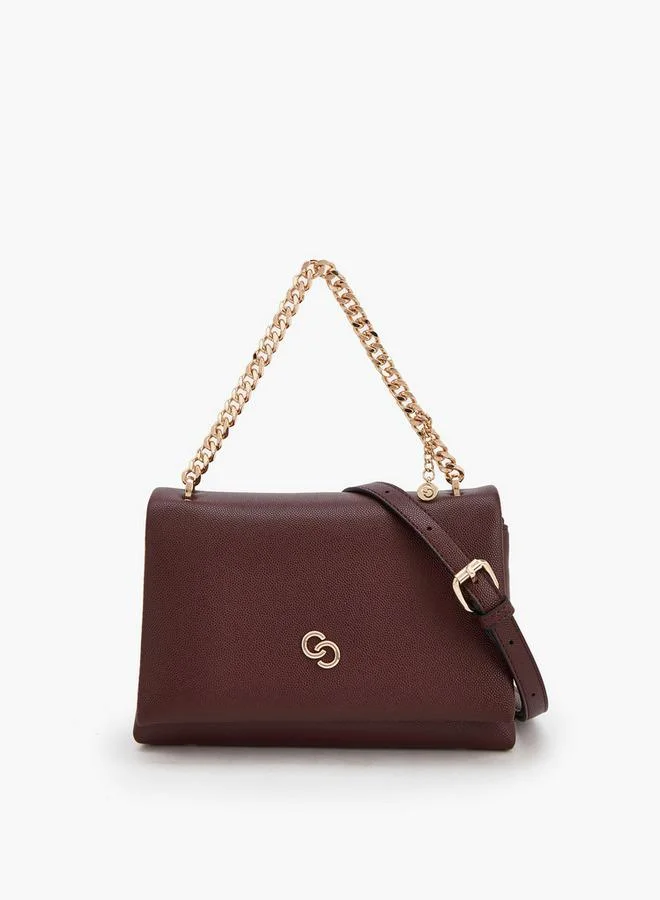 Chain Accent Crossbody Bag With Detachable Strap