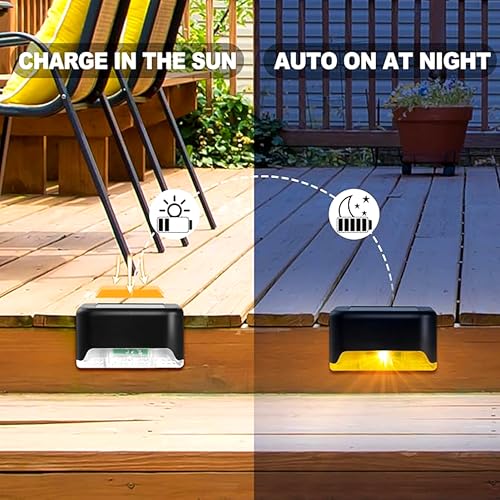 BRITSPEAR Solar Stair Light for Outdoor Garden and Home Deck Light, Waterproof Pool Patio Fence Gate Yard Floor Step Railing Window Balcony Sunlight Pathway Sun Lamp (12, Standard) - Image 3