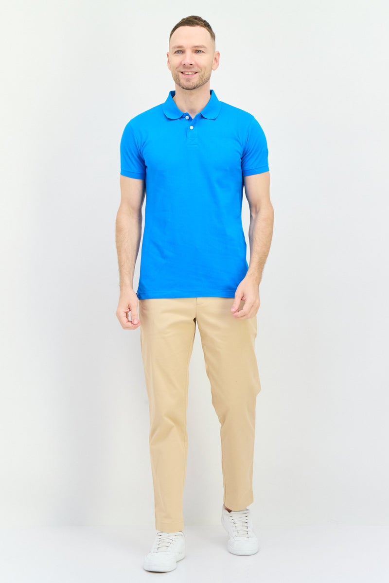 Harmont  Blaine Sport Men Narrow Fit Short Sleeve Outdoor Polo Shirts, True Blue - Image 4