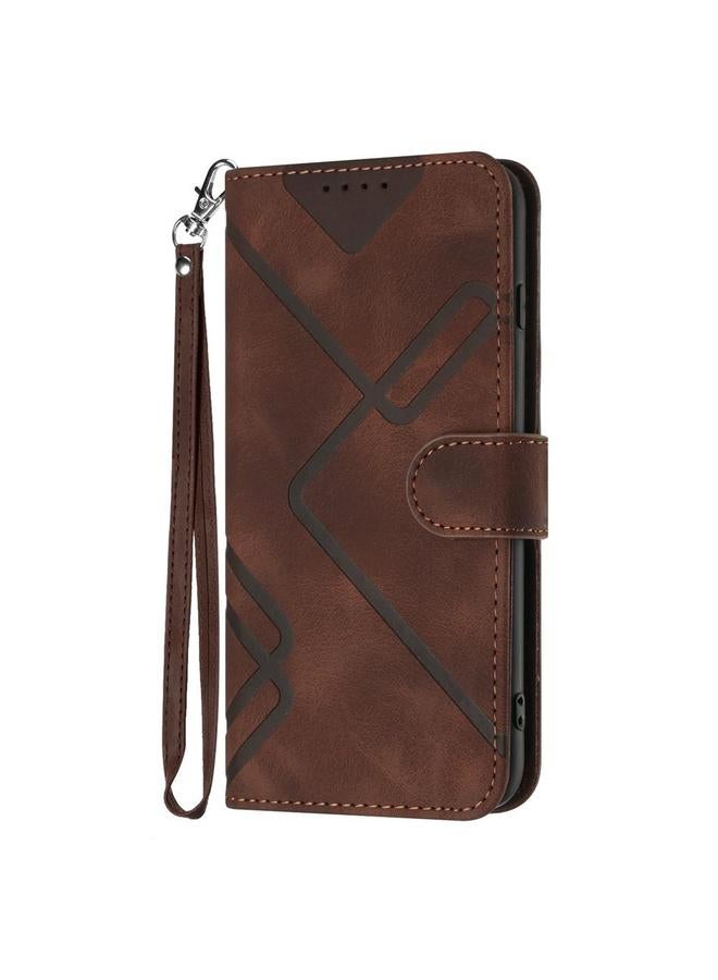 S-TOP Case For Samsung Galaxy F16 5G / M16 5G Line Pattern Skin Feel Leather Phone Case - Image 2